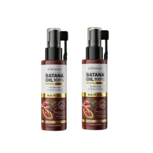 KORMESIC Natural Batana Hair Oil twin pack for nourishing, smoothing, and enhancing the appearance of healthy-looking hair