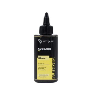 Afri Pure Avocado Hair Omega Oil 100ml bottle for nourishing hair, enhancing shine, and supporting healthier-looking hair.