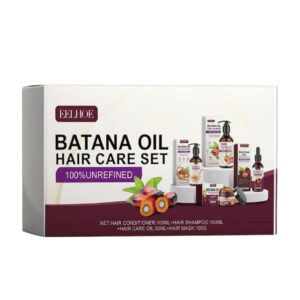 EELHOE Batana Oil Hair Care Set including shampoo, conditioner, hair care oil, and hair mask for complete hair nourishment.